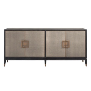 COMODA BLOOMVILLE, 193 CM, BEJ/NEGRU/AURIU ANTICHIZAT, DIN FURNIR DE STEJAR,PIELE ECO SI METAL, RICHMOND INTERIORS - Img 2
