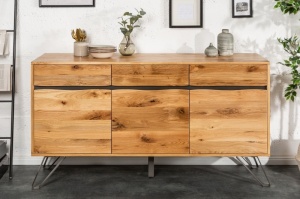 COMODA/ BUFET LIVING 160CM, EDGE, DIN LEMN MASIV DE STEJAR, STIL INDUSTRIAL, ARTIM GROUP SELECTION