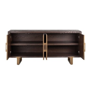 COMODA CROMFORD MILL, 180 CM, MARO/AURIU ANTICHIZAT, DIN LEMN RECICLAT SI METAL, STIL INDUSTIAL, B2 - Img 4