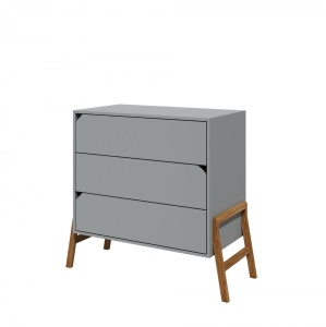 COMODA CU 3 SERTARE PENTRU CAMERA BEBELUS LOTTA GRI DESIGN SCANDINAV BA - Img 4