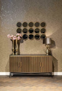COMODA IRONVILLE, 160 CM, NEGRU/AURIU, DIN MDF, MARMURA SI METAL, RICHMOND INTERIORS - Img 2