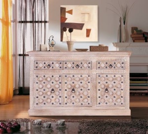 COMODA LIVING 150CM, COD 6630, DIN LEMN DE MANGO SCULPTAT, ARTIM GROUP SELECTION