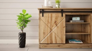 COMODA LIVING, CAMA-GRANERO-KOM-DWO/DWO 160CM, DIN PLACI LAMINATE SI MDF, DESIGN INDUSTRIAL - Img 2