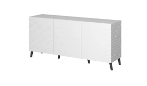 COMODA LIVING, CAMA-NOVA-KOM-ALB 155CM, DIN PLACI MDF, ALB MAT, DESIGN MODERN - Img 3