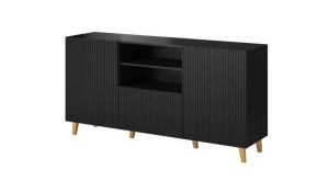 COMODA LIVING, PAFOS-KOM-150-CZ/CZ, 150CM, PLACA LAMINATA, MDF SI PLASTIC, STIL MODERN, CAMA