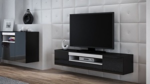 COMODA LIVING RTV VIVA NEGRU DESIGN MODERN CM