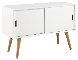 COMODA MITRA ALBA, DIN MDF SI LEMN, STIL SCANDINAV, B2 - Img 2