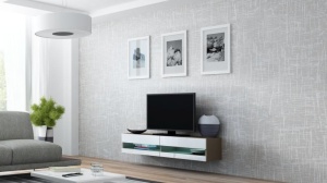 COMODA RTV LIVING CU LED VIGO 140 LATTE/ALB DESIGN MODERN CM