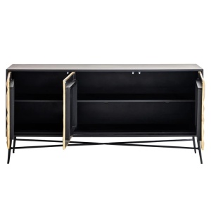 COMODA TETRO, 160 CM, NEGRU/AURIU, DIN MDF, LEMN DE MANGO SI METAL, RICHMOND INTERIORS - Img 3