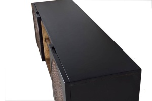 COMODA TV 145CM, NEGRU/NUC INCHIS, DIN LEMN DE MANGO/AURIU, GINER Y COLOMER - Img 5