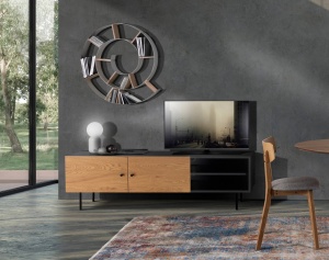 COMODA TV 150CM, STOCKHOLM, COD 5223, STIL MODERN, REALIZATA DIN MDF SI SUPORT DE METAL - Img 4