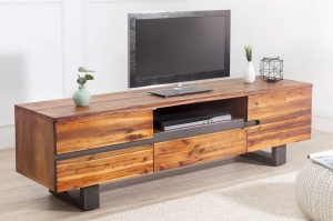 COMODA TV 160CM, GENESIS, DIN LEMN MASIV DE SALCAM SI METAL, COD 42076