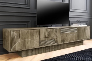 COMODA TV, ART DECO 200CM, LEMN DE MANGO, MODEL 3D, CULOARE GRI, ARTIM GROUP SELECTION