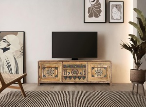 COMODA TV, ARTIM 1765, DIN LEMN MASIV DE MANGO, PICTATA MANUAL, ARTIM GROUP SELECTION