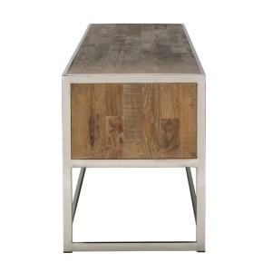 COMODA TV REDMOND, 180 CM, MARO/CROM, DIN LEMN RECICLAT SI METAL, RICHMOND INTERIORS - Img 3