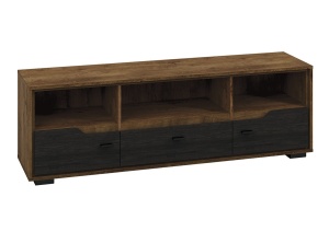 COMODA TV SHELVE 11 DIN PLACI LAMINATE DE CALITATE CU 3 SERTARE CULOARE STEJAR