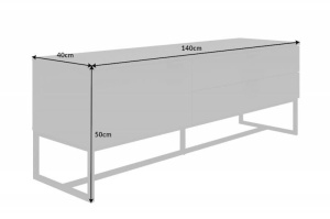 COMODA TV, STIL INDUSTRIAL, X7 140CM, DIN LEMN STRATIFICAT SI METAL, GRI MAT, COD 41620 - Img 7