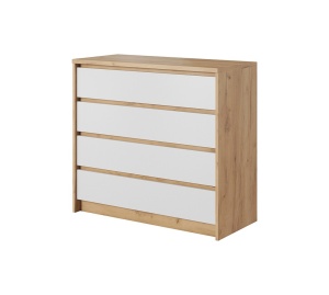 COMODA XELO 93 ALB MAT/STEJAR - DESIGN MODERN