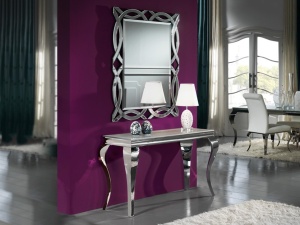 CONSOLA BARROQUE 792386 / 20721, DIN OTEL INOXIDABIL SI STICLA TIP TEMPERED, STIL MODERN, SCHULLER