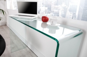 CONSOLA/BIROU 100CM, DIN STICLA, FANTOME, DESIGN MODERN - Img 3