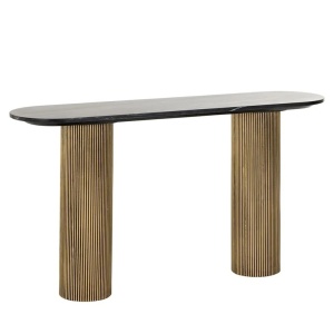 CONSOLA DAYTON NEGRU/AURIU, 7609, CONFECTIONAT DIN MDF SI MARMURA, STIL MODERN