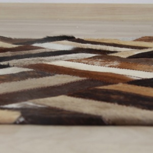 Covor de lux din piele, maro/negru/bej, patchwork, 200x300 , PIELE DE VITĂ TIP 2, 0000188841 - Img 7