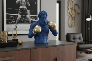 DECORATIUNE BOXER 50CM, REALIZAT DIN POLIRASINA, CULOARE ALBASTRU/AURIU, REALIZAT MANUAL, ARTIM GROUP SELECTION