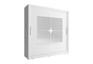 DULAP DORMITOR CU OGLINDA MAJA VII 200 ALB DESIGN MODERN PSK