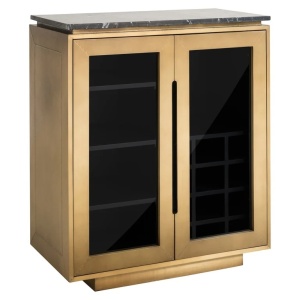 DULAP FINSBURY, 101 CM, EFECT DE MARMURA NEAGRA/AURIU, DIN MDF , METAL SI MARMURA, RICHMOND INTERIORS