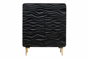 DULAP LIVING, LAGOON 120CM, DIN LEMN MASIV MANGO, NEGRU, COD 43478 - Img 5