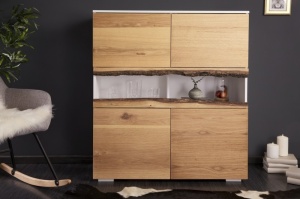 DULAP LIVING, WILD OAK 100CM, COD 40067, LEMN MASV SI MDF STEJAR - Img 2