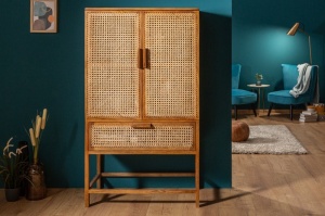 DULAP/VITRINA 140CM, BAMBOO LOUNGE, STIL VINTAGE, DIN LEMN MASIV DE MANGO, ARTIM GROUP SEELCTION
