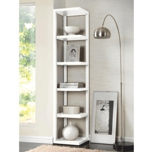ETAJERA DE COLT CLETO, ALB, DIN PAL, STIL MODERN, TK