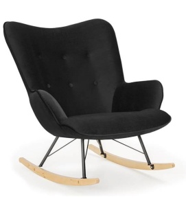 FOTOLIU BALANSOAR CHERUB ROCKER, NEGRU, CONFECTIONAT DIN LEMN DE FAG, TEXTIL SI METAL