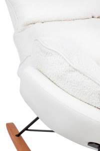 FOTOLIU BALANSOAR OTILIA TEDDY, ALB, TAPITERIE DIN TEXTIL PLUSAT SI PIELE ECOLOGICA, STIL MODERN - Img 6