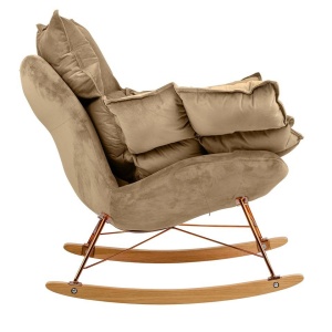 FOTOLIU BALANSOAR SWING VELVET, KHAKI, TAPITERIE DIN CATIFEA, STIL MODERN - Img 2