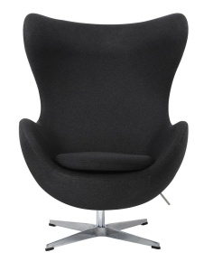 FOTOLIU CONFORTABIL EGG CLASSIC, GRI INCHIS 5/CROM, DIN CASMIR SI METAL, STIL MODERN - Img 2
