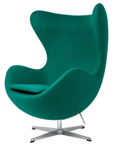 FOTOLIU CONFORTABIL EGG CLASSIC, VERDE SMARALD 41/CROM, DIN CASMIR SI METAL, STIL MODERN B2