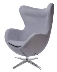 FOTOLIU CONFORTABIL EGG SZEROKI, GRI 18/CROM, DIN CASMIR SI METAL, STIL MODERN B2