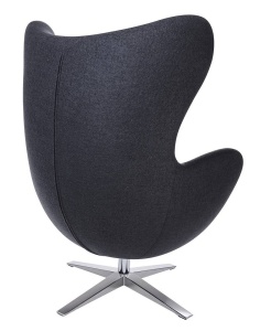 FOTOLIU CONFORTABIL EGG SZEROKI, GRI INCHIS 27/CROM, DIN CASMIR SI METAL, STIL MODERN - Img 2