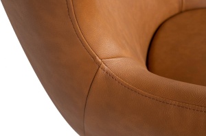 FOTOLIU CONFORTABIL EGG SZEROKI, MARO DESCHIS/CROM, DIN PIELE ECOLOGICA SI METAL, STIL MODERN B2 - Img 8