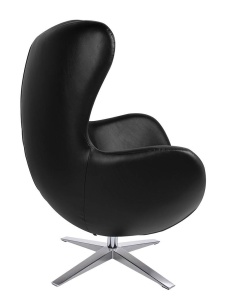 FOTOLIU CONFORTABIL EGG SZEROKI, NEGRU/CROM, DIN PIELE ECOLOGICA SI METAL, STIL MODERN - Img 3
