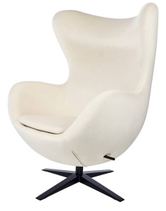 FOTOLIU CONFORTABIL EGG SZEROKI VELVET, BEJ 56/NEGRU, DIN CATIFEA SI METAL, STIL MODERN B2