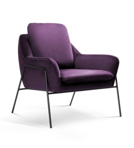 FOTOLIU CONFORTABIL MALI, MOV/NEGRU, STIL MODERN, CONFECTIONAT DIN METAL SI CATIFEA