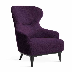 FOTOLIU CONFORTABIL TORRO, MOV/NEGRU, STIL CLASIC, CONFECTIONAT DIN LEMN DE FAG SI TEXTIL