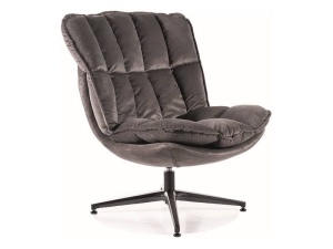 FOTOLIU CONFORTABIL, VESTA , DIN CATIFEA GRI SI PICIOR ROTATIV, MODEL DEOSEBIT