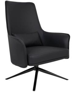 FOTOLIU CONFORTABIL VICTOR, NEGRU, PIELE ECOLOGICA SI METAL, STIL MODERN