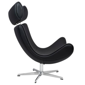FOTOLIU CONFORTABIL VOUGE, NEGRU/CROM, DIN PIELE ECOLOGICA SI METAL, STIL MODERN B2 - Img 6