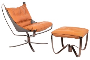 FOTOLIU CU TABURET, ARNI LOW, PORTOCALIU/MARO, TAPITERIE DIN PANZA SI PIELE ECOLOGICA, STIL MODERN - Img 4