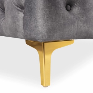 FOTOLIU DEOSEBIT 3, ARTIM MEBLE, MATERIAL TEXTIL( CATIFEA) SI SUPORT METALIC, CULOARE GRI/AURIU, STIL MODERN - Img 7